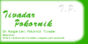 tivadar pokornik business card